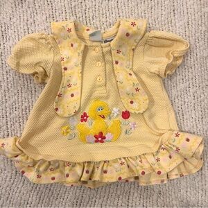 Vintage Sesame Street Big Bird Baby girl Top size 12 months